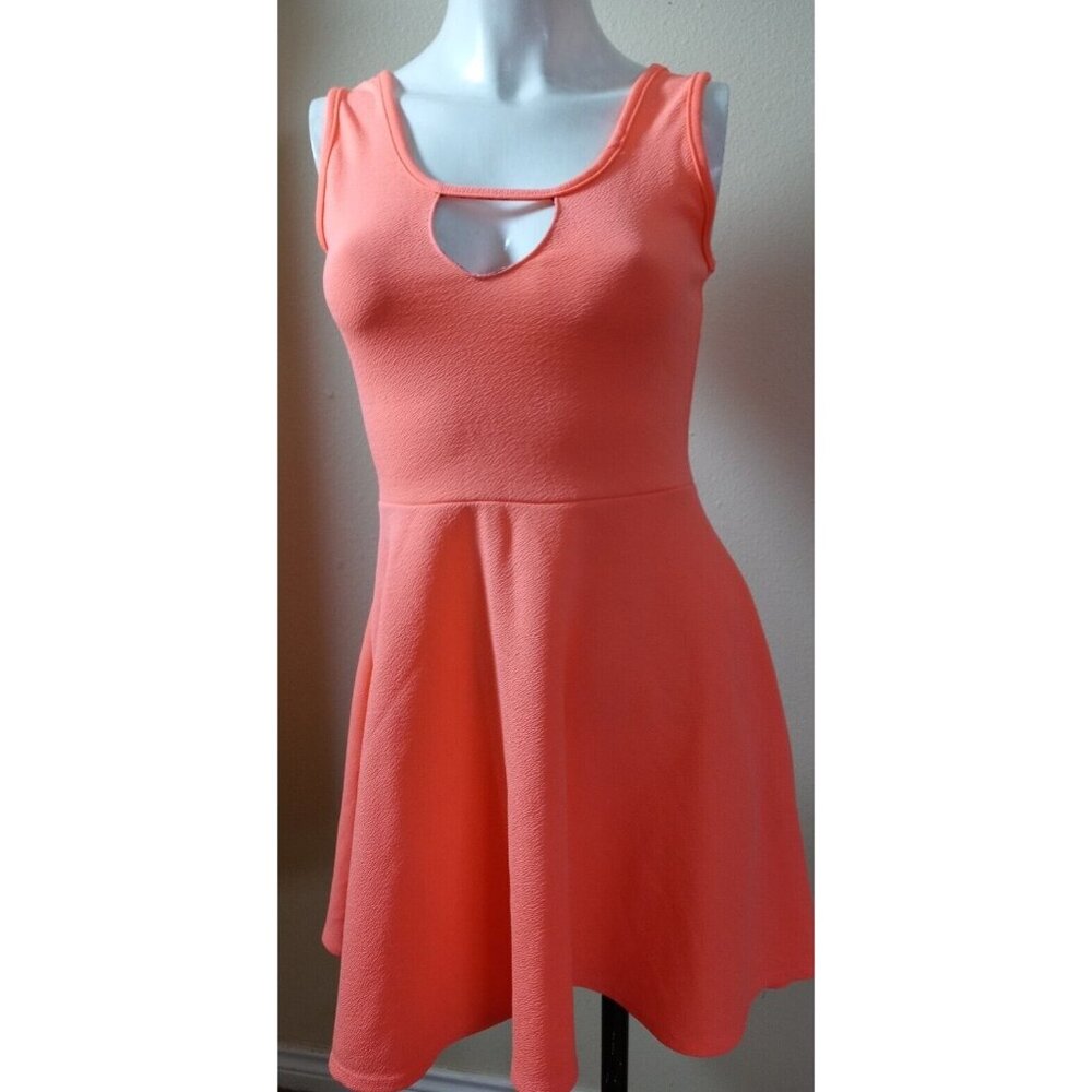 Rue 21 Pink fluorescent Sleeveless Dress Juniors Size Small with flight Short..